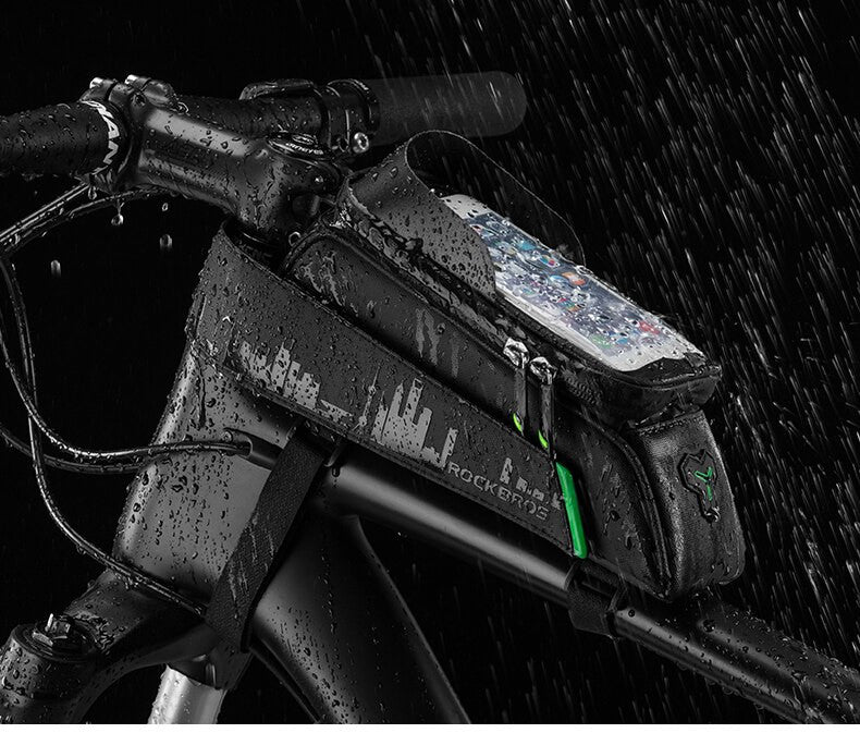 ROCKBROS Touch Screen Bicycle Front Tube Waterproof Bag – O2Bikes