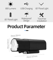 ROCKBROS Lightweight Rechargeable LED Front Light 800Lm